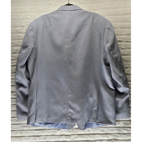 Turetrendy Blazer Mens 3XL Light Gray New Two Button Notch Lapel Textured Jacket - Picture 2 of 8